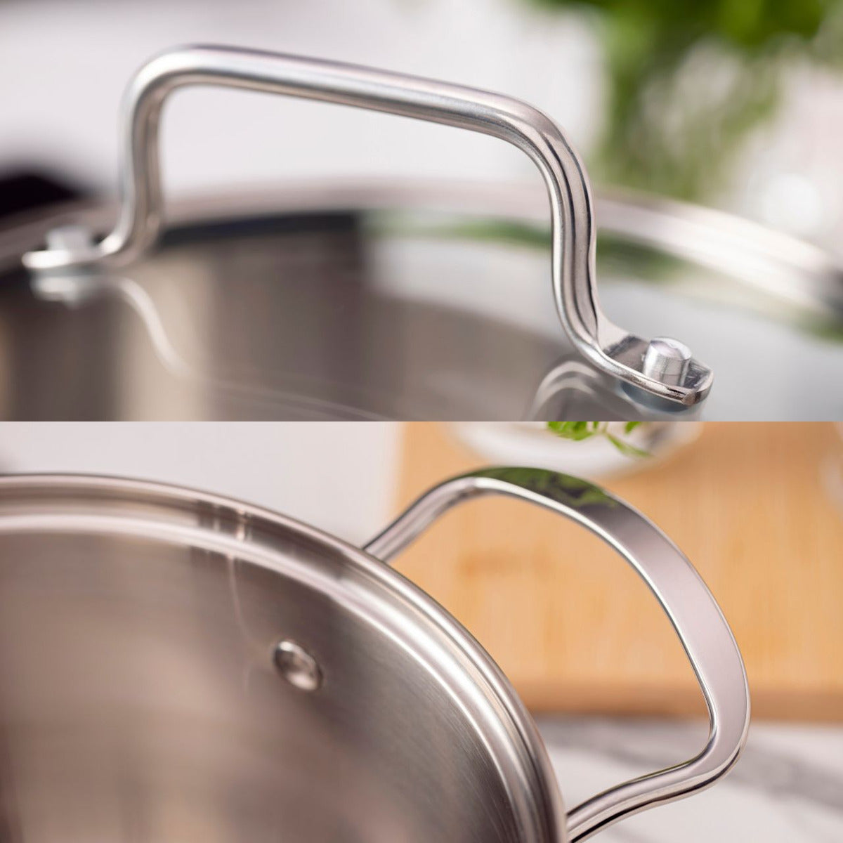 Jogo De Panelas Inox Fundo Triplo Jasmin 4 Peças Com Indução Brinox