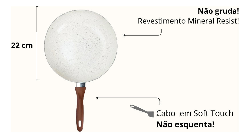 Jogo De Panelas 5 Peças Ceramic Life Vanilla Brinox