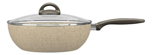 Wok Com Tampa 28 Cm Ceramic Life Suprema Vanilla Brinox