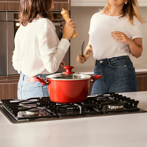 Jogo de Panelas 5 Peças Ceramic Life Optima Vermelho Carmin com Fundo de Indução - Brinox