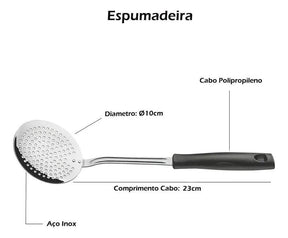 Tramontina Easy jogo de utensílios em aço Inox 5 peças cor preto
