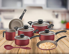 Jogo De Panelas Tramontina Paris Texure 7 Peças + Colher