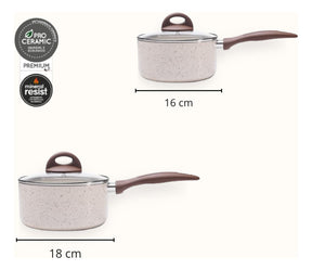 Jogo De Panelas 5 Peças Ceramic Life Vanilla Brinox