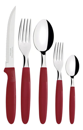 Faqueiro Inox Tramontina Ipanema 30 Peças Jogo De Talheres Cor Vermelho