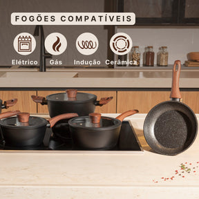 Jogo De Panelas Ceramic Life Sirius 4 Peças Indução Brinox