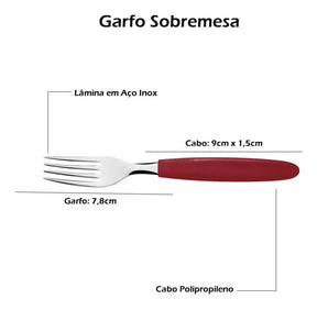 Faqueiro Inox Tramontina Ipanema 30 Peças Jogo De Talheres Cor Vermelho