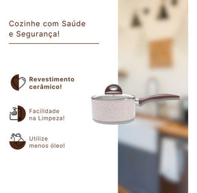 Panela Tampa 18cm Ceramic Life Granada Indução Brinox